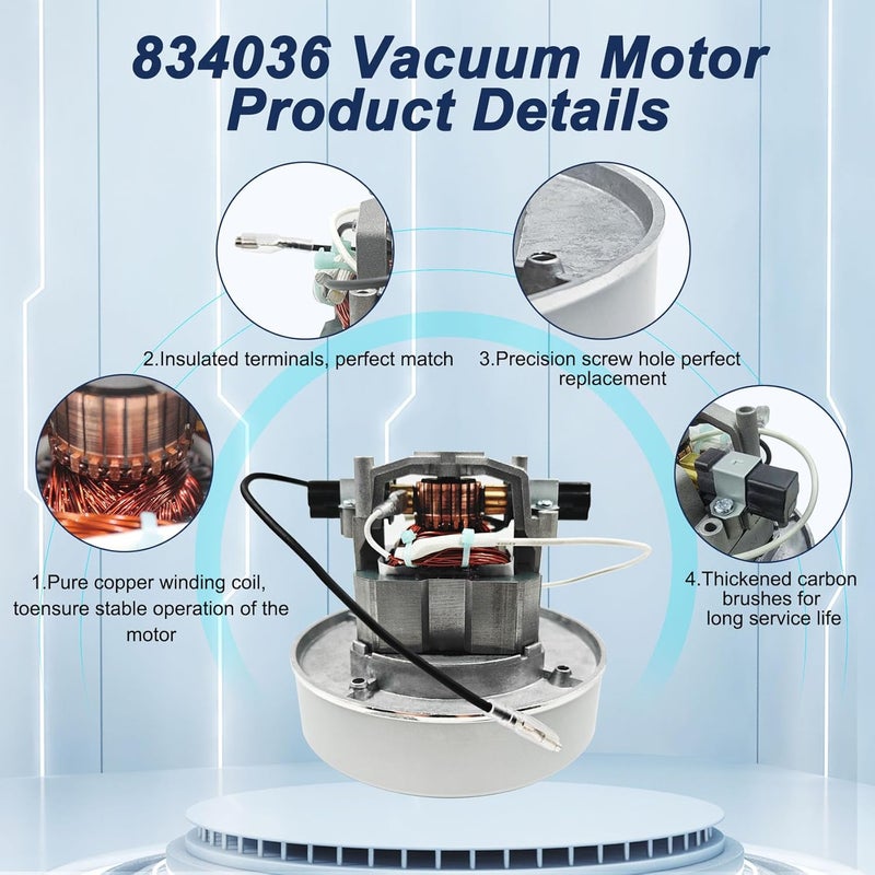 ZGTools 834036 120V Vacuum Motor for ProTeam Backpack Shop Vac Motor, for Super Coach Pro 6/Pro 10, ProVac Pro 6/Pro 10, ProVac FS 6, for Pro Team Vacuum Parts & Accessories, Replacement Parts 834099 836099 - Image 5